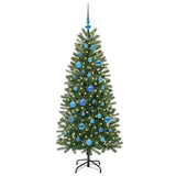 Albero di Natale artificiale con 150 LED Verde 150 cm PE e PVC