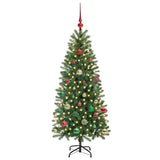 Albero di Natale artificiale con 150 LED Verde 150 cm PE e PVC