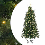 Albero di Natale artificiale con 300 LED Verde 180 cm PE e PVC
