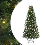 Albero di Natale artificiale con 300 LED Verde 210 cm PE e PVC