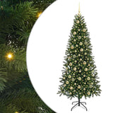 Albero di Natale artificiale con 300 LED Verde 210 cm PE e PVC