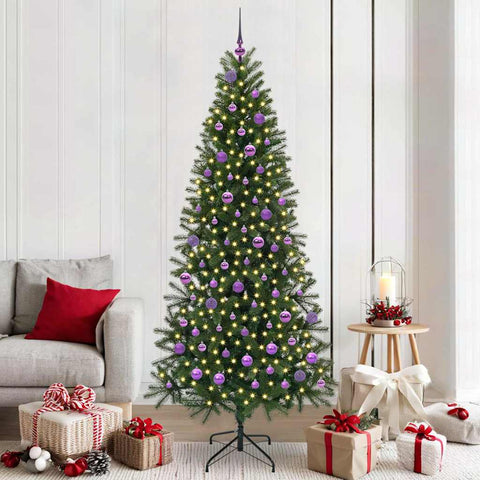 Albero di Natale artificiale con 300 LED Verde 210 cm PE e PVC