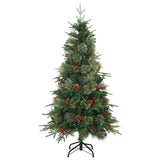 Albero di Natale Artificiale con Rami Pieghevoli Verde 120 cm