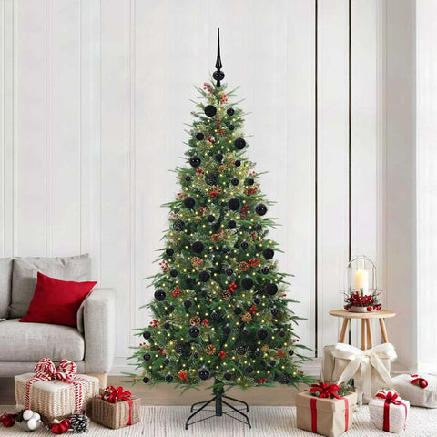 Albero di Natale Artificiale con Rami Pieghevoli Verde 210 cm