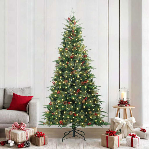 Albero di Natale Artificiale con Rami Pieghevoli Verde 240 cm