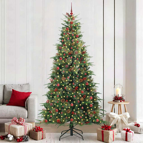 Albero di Natale Artificiale con Rami Pieghevoli Verde 240 cm