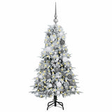 Albero di Natale Artificiale con Rami Pieghevoli Bianco 120 cm