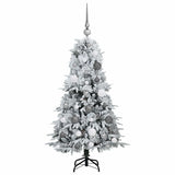 Albero di Natale Artificiale con Rami Pieghevoli Bianco 120 cm