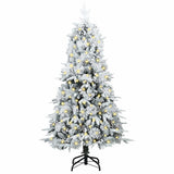 Albero di Natale Artificiale con Rami Pieghevoli Bianco 150 cm