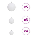 Albero di Natale Artificiale con Rami Pieghevoli Bianco 150 cm