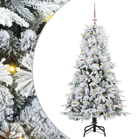 Albero di Natale Artificiale con Rami Pieghevoli Bianco 150 cm