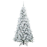 Albero di Natale Artificiale con Rami Pieghevoli Bianco 180 cm