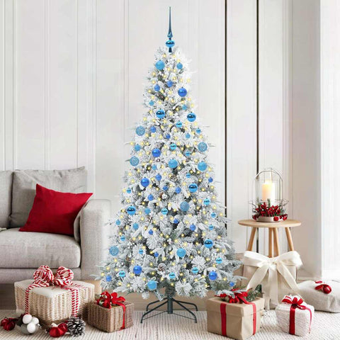 Albero di Natale Artificiale con Rami Pieghevoli Bianco 180 cm