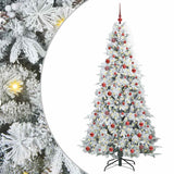 Albero di Natale Artificiale con Rami Pieghevoli Bianco 210 cm