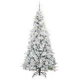 Albero di Natale Artificiale con Rami Pieghevoli Bianco 210 cm
