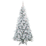 Albero di Natale Artificiale con Rami Pieghevoli Bianco 210 cm