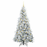 Albero di Natale Artificiale con Rami Pieghevoli Bianco 210 cm