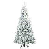 Albero di Natale Artificiale con Rami Pieghevoli Bianco 210 cm