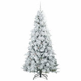 Albero di Natale Artificiale con Rami Pieghevoli Bianco 210 cm