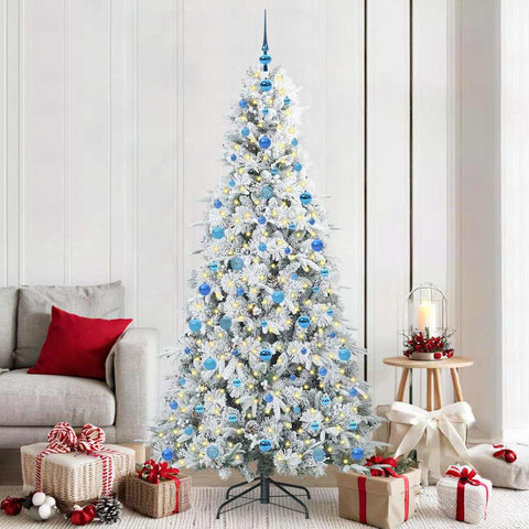 Albero di Natale Artificiale con Rami Pieghevoli Bianco 210 cm