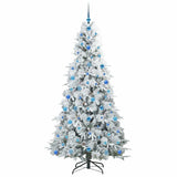 Albero di Natale Artificiale con Rami Pieghevoli Bianco 210 cm