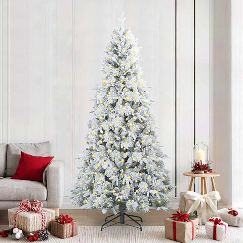 Albero di Natale Artificiale con Rami Pieghevoli Bianco 240 cm