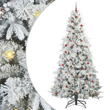 Albero di Natale Artificiale con Rami Pieghevoli Bianco 240 cm