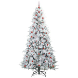 Albero di Natale Artificiale con Rami Pieghevoli Bianco 240 cm