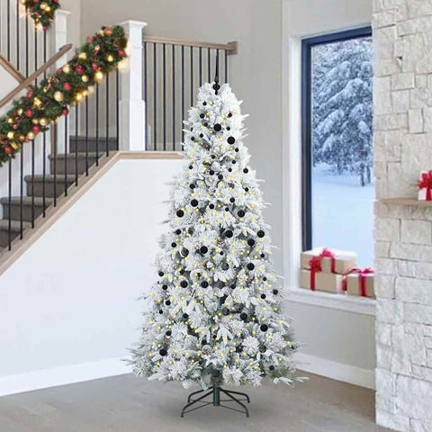 Albero di Natale Artificiale con Rami Pieghevoli Bianco 240 cm