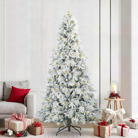 Albero di Natale Artificiale con Rami Pieghevoli Bianco 240 cm