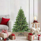Albero di Natale artificiale con 150 LED Verde 120 cm PE e PVC