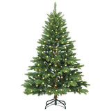 Albero di Natale artificiale con 150 LED Verde 120 cm PE e PVC