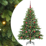 Albero di Natale artificiale con 150 LED Verde 120 cm PE e PVC