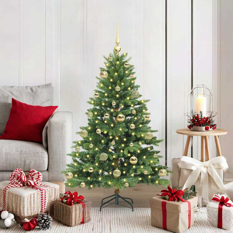 Albero di Natale artificiale con 150 LED Verde 120 cm PE e PVC