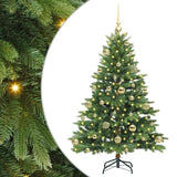 Albero di Natale artificiale con 150 LED Verde 120 cm PE e PVC