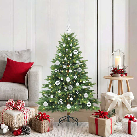 Albero di Natale artificiale con 150 LED Verde 120 cm PE e PVC