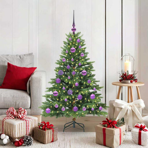 Albero di Natale artificiale con 150 LED Verde 120 cm PE e PVC