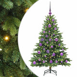 Albero di Natale artificiale con 150 LED Verde 120 cm PE e PVC