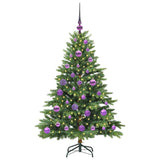Albero di Natale artificiale con 150 LED Verde 120 cm PE e PVC