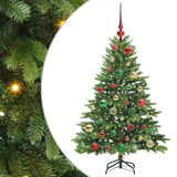 Albero di Natale artificiale con 150 LED Verde 120 cm PE e PVC