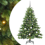 Albero di Natale artificiale con 150 LED Verde 150 cm PE e PVC