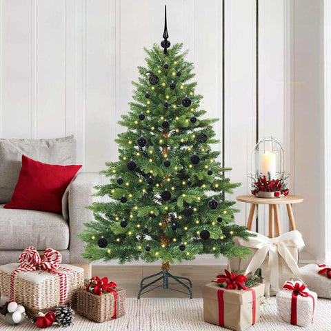 Albero di Natale artificiale con 150 LED Verde 150 cm PE e PVC