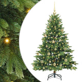 Albero di Natale artificiale con 150 LED Verde 150 cm PE e PVC
