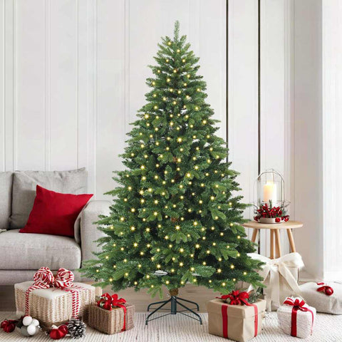 Albero di Natale artificiale con 300 LED Verde 180 cm PE e PVC