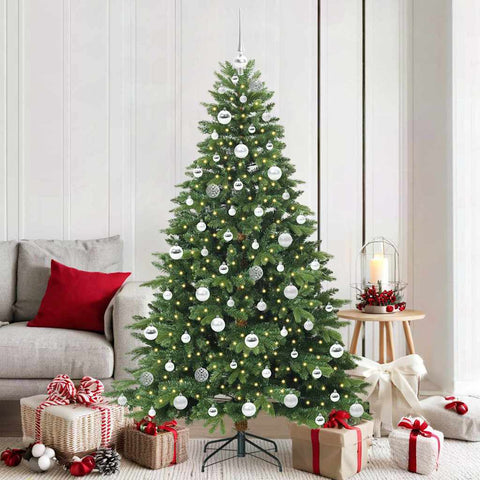 Albero di Natale artificiale con 300 LED Verde 180 cm PE e PVC