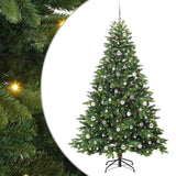 Albero di Natale artificiale con 300 LED Verde 210 cm PE e PVC