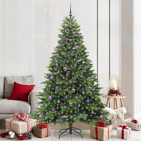 Albero di Natale artificiale con 300 LED Verde 210 cm PE e PVC