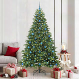 Albero di Natale artificiale con 300 LED Verde 210 cm PE e PVC