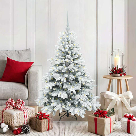 Albero di Natale artificiale con 150 LED Bianco 120 cm PE e PVC
