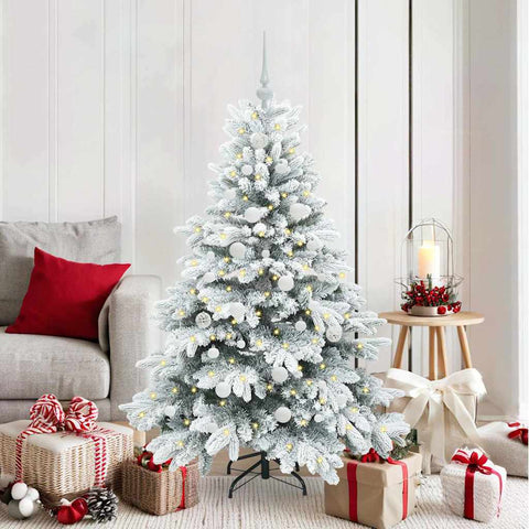 Albero di Natale artificiale con 150 LED Bianco 150 cm PE e PVC